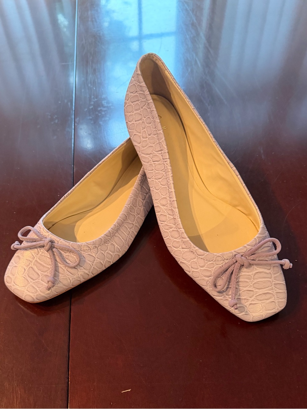 Guilhermina square toe leather ballet flats